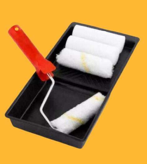 6pcs Small Job Paint Roller Set Touch Up Kit Mini Sleeve Handle Tray Rollers