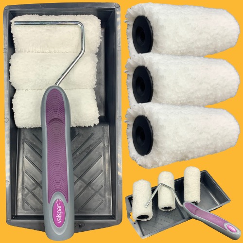 Paint Roller Sleeves Tray Handle Set 5pcs