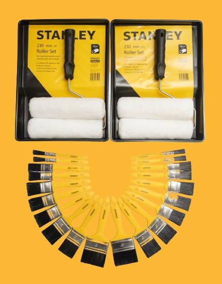 Stanley Bumper Pack 20 Paint Brushes 9 Inch Paint Roller Sets