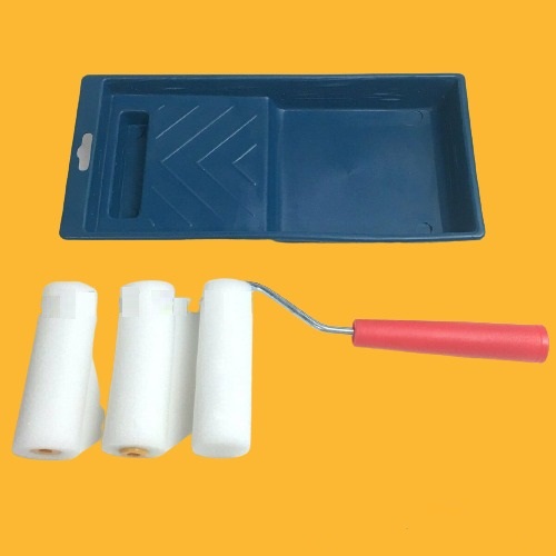 5 Pc Kit 4 Inch Mini Paint Roller Handle 2 Refills