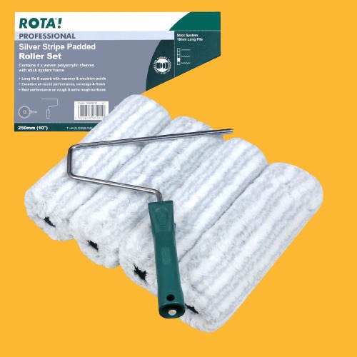 Rota Professional Long Pile 10 Inch Paint Roller Set 4 Sleeves