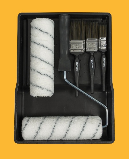 T Class Trade Roller Tray & Paint Brush Kit Set 9 Inch