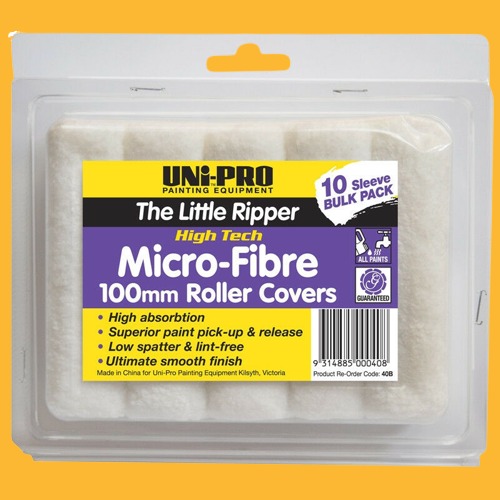 Uni Pro Micro Fibre Roller Covers 100mm (10-pack)