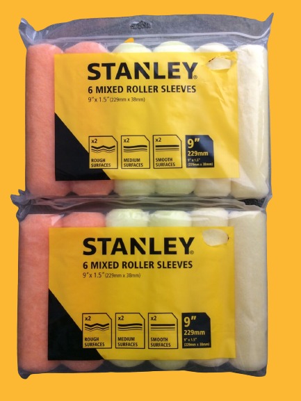 12 Stanley Long Pile Paint Roller Sleeves Set 229 X 38mm