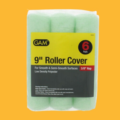 Gam Low Density Polyester 9 Inch Roller Covers 6 Pack