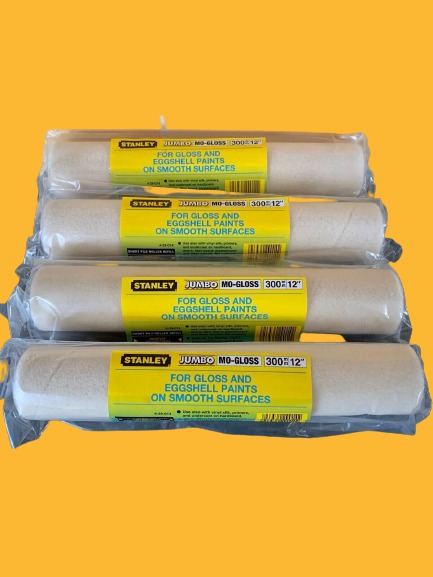 Stanley Jumbo Mo-gloss 300mm 12 Inch Paint Rollers X 4