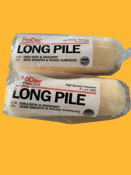 2x Prodec Contractor Long Pile Paint Roller Sleeve 9In