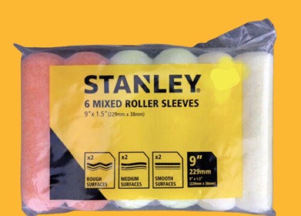 Stanley Long Pile Paint Roller Sleeve X 6